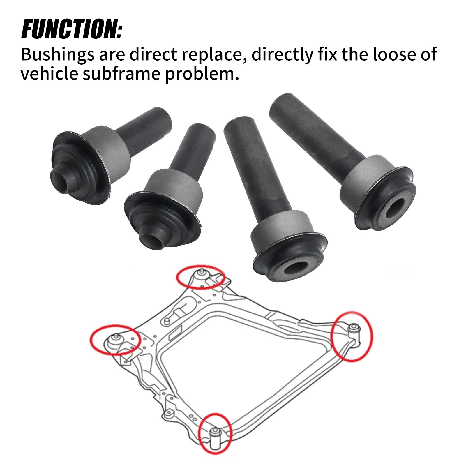 Anxingo 54466-JD000 4PCS Engine Cradle Front Subframe Crossmember
